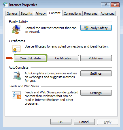 SSL önbelleğini temizleyin
